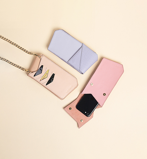 Designer crossbody wallet purse in pink
